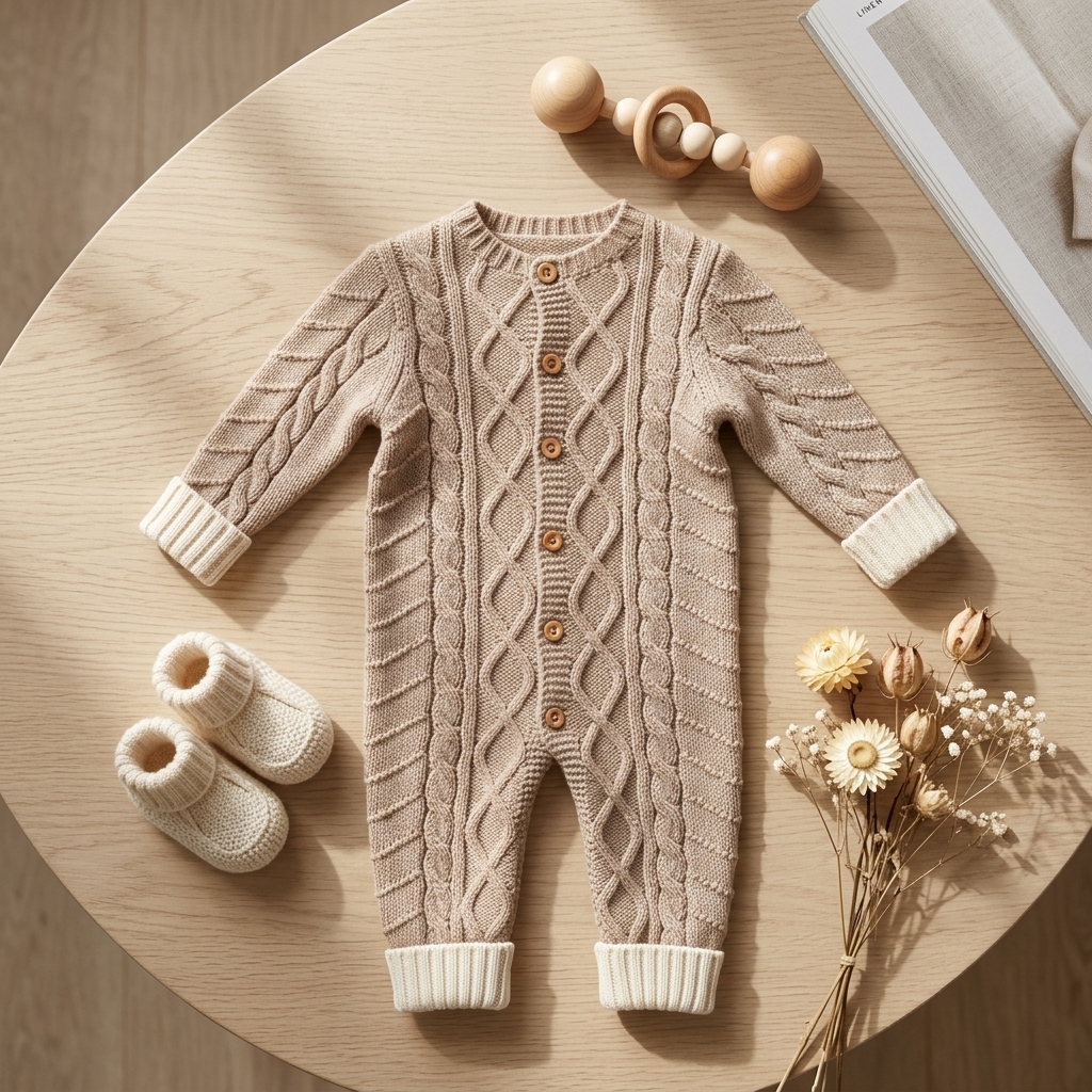 Babygrow Malha Geométrico — Pedra